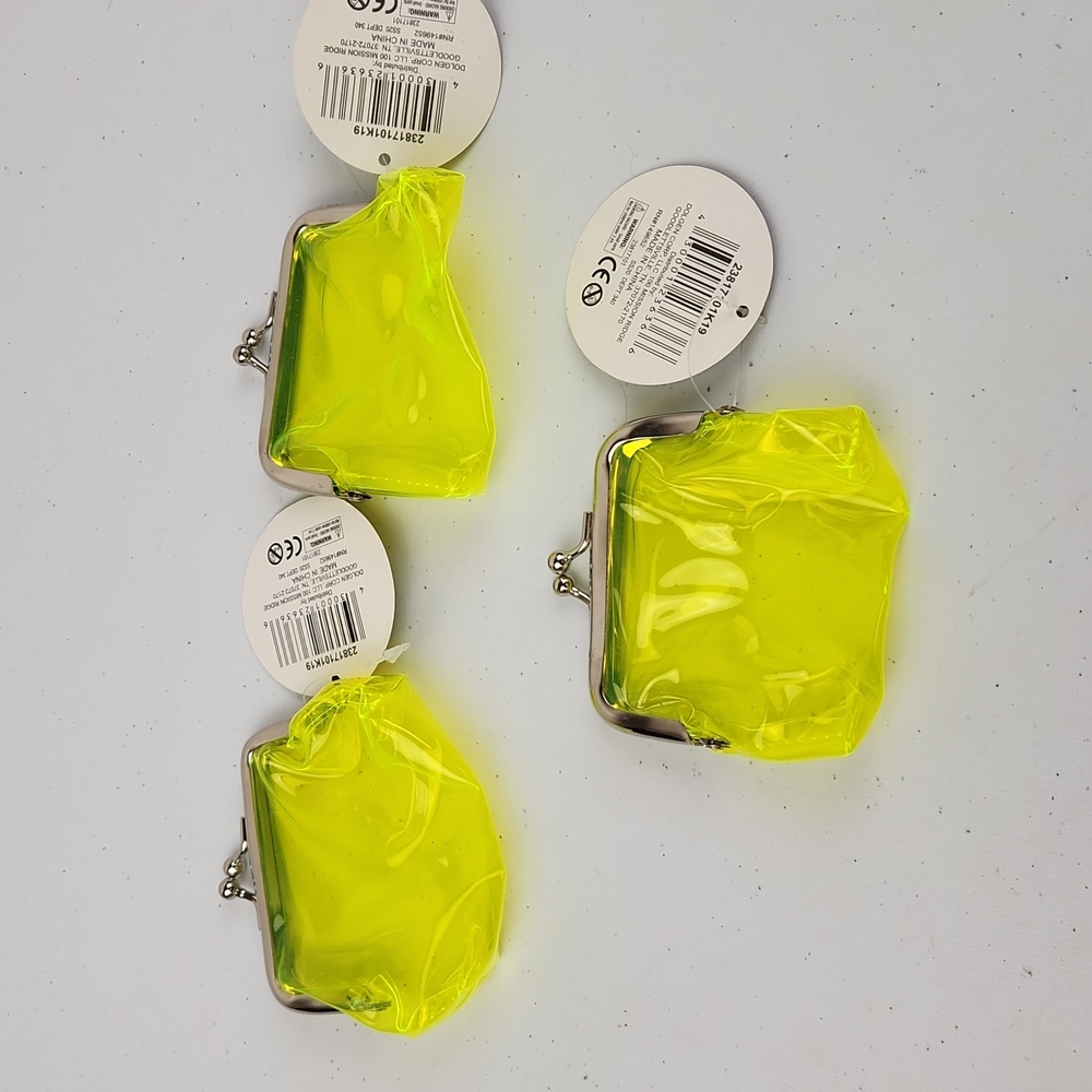 3 Yellow Mini Pouches